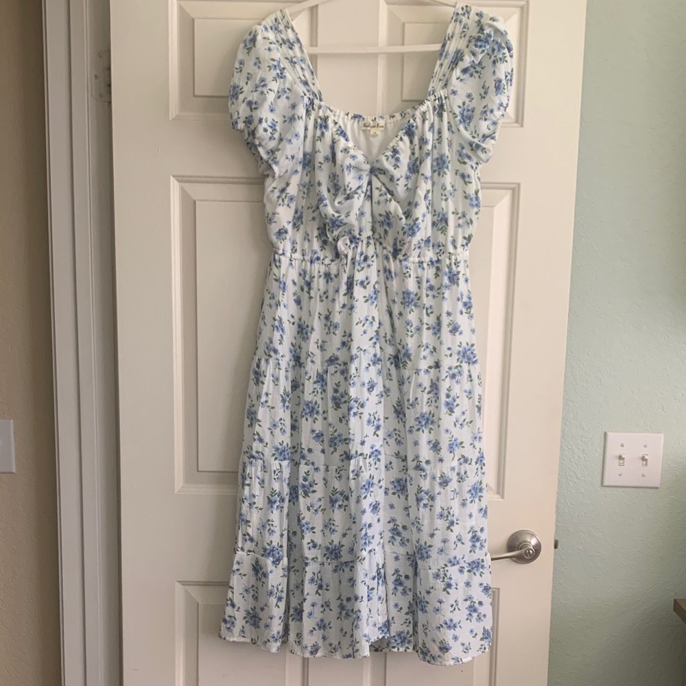 Floral Blue and White Women's Dress